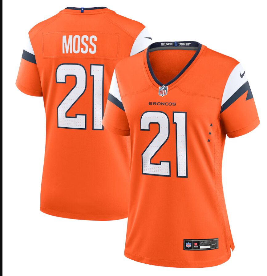 women Denver Broncos #21 Moss orange 2024 Nike Limited NFL Jersey style 2->denver broncos->NFL Jersey